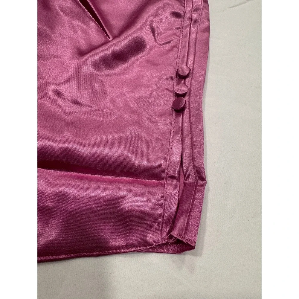 NEW Frederick's of Hollywood Delphine Satin Lace Sleep Set‎ Plus 1X Pink NWT